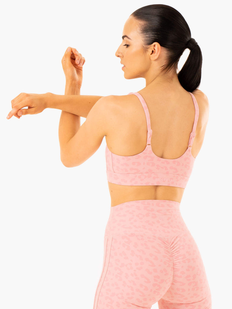 Evolution Sports Bra - Pink Leopard - Ryderwear Wholesale (US)